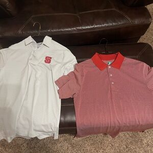 Red and White Striped Kids Polo Shirt